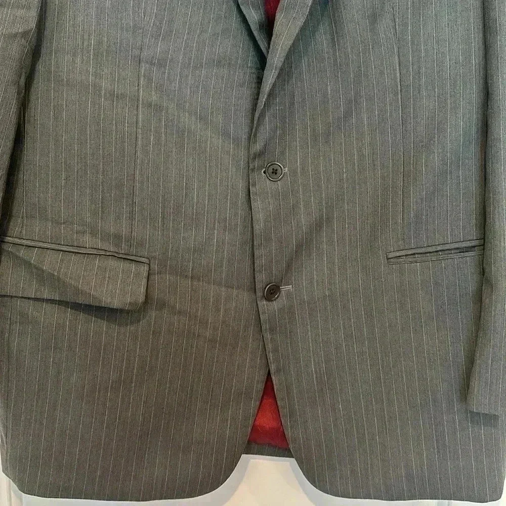 John Varvatos USA Gray Pinstriped Blazer Jacket Sz 46